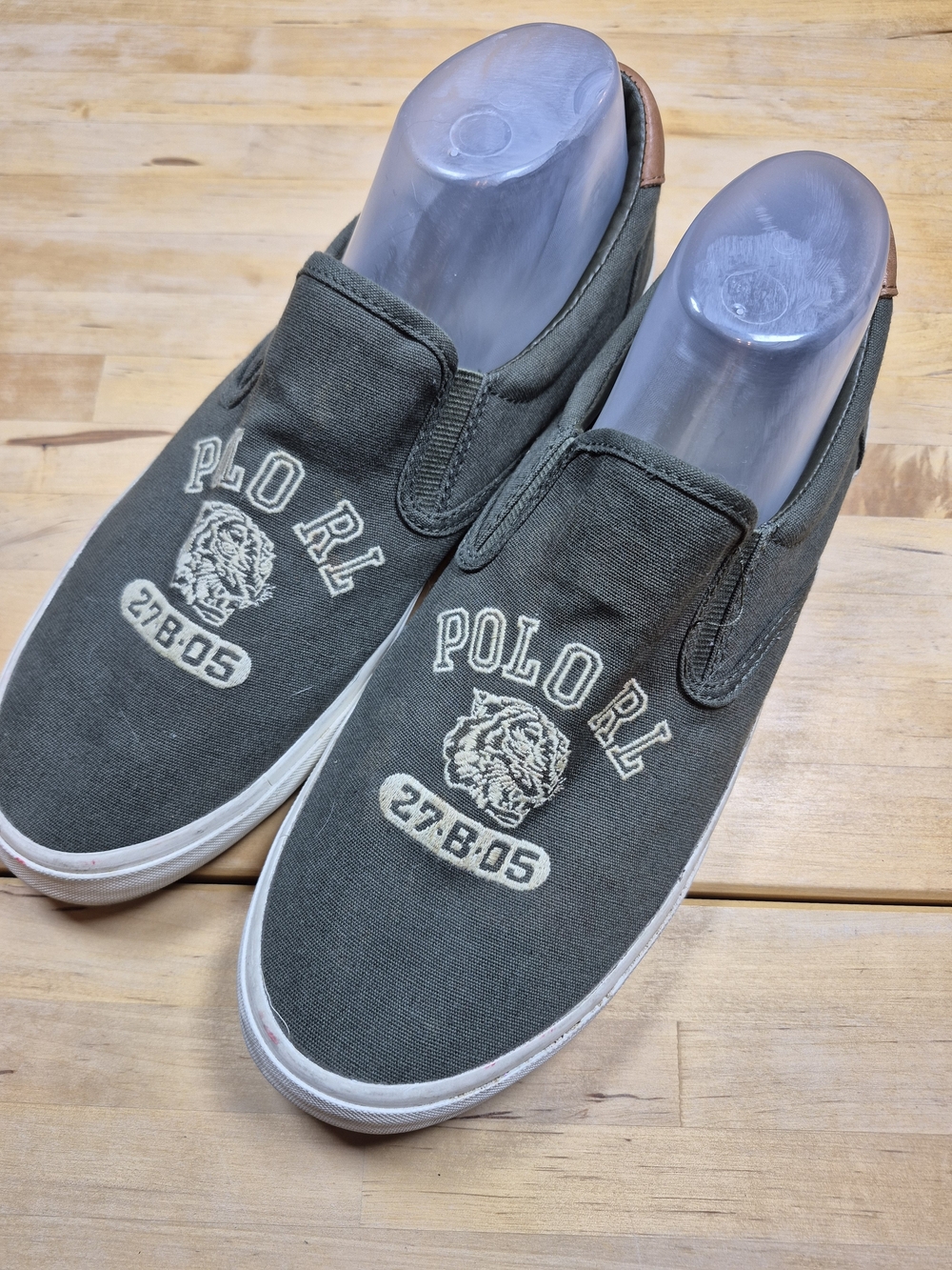 Polo by Ralph Lauren Men's Slip-On Canvas Sneakers in Olive